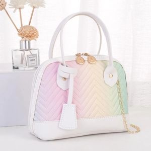 NWOT Chevron Ombre Print Style Dome Bag Small Purse Crossbody White Zip Closure